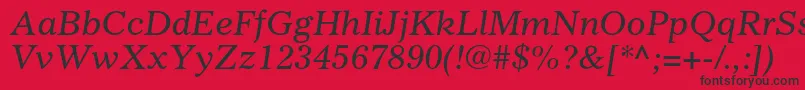 フォントGazetteltstdItalic – 赤い背景に黒い文字