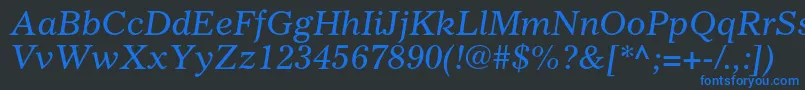 GazetteltstdItalic Font – Blue Fonts on Black Background