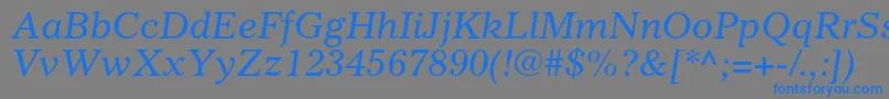 GazetteltstdItalic Font – Blue Fonts on Gray Background