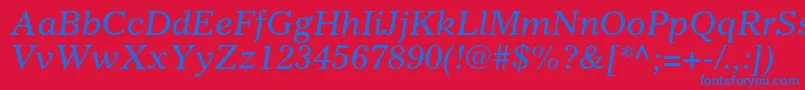 GazetteltstdItalic Font – Blue Fonts on Red Background