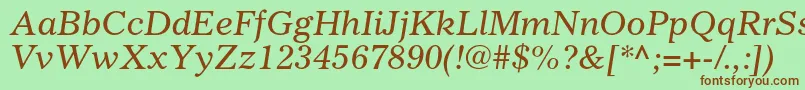 GazetteltstdItalic Font – Brown Fonts on Green Background