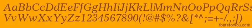 GazetteltstdItalic Font – Brown Fonts on Orange Background