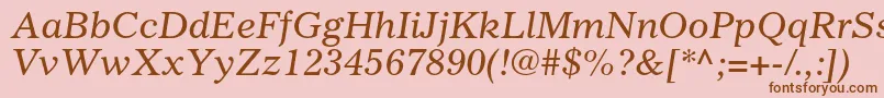GazetteltstdItalic Font – Brown Fonts on Pink Background