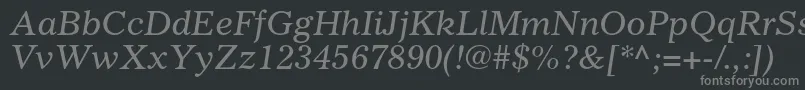 GazetteltstdItalic Font – Gray Fonts on Black Background