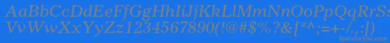 GazetteltstdItalic Font – Gray Fonts on Blue Background