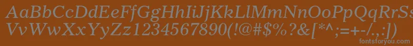 GazetteltstdItalic Font – Gray Fonts on Brown Background