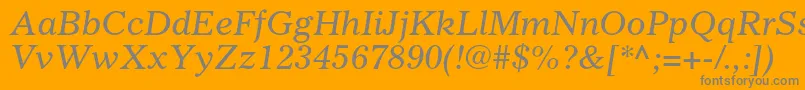 GazetteltstdItalic Font – Gray Fonts on Orange Background