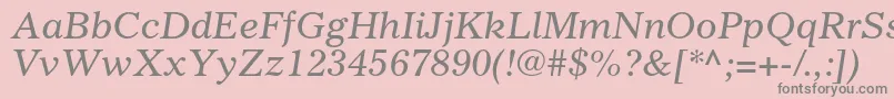 GazetteltstdItalic Font – Gray Fonts on Pink Background