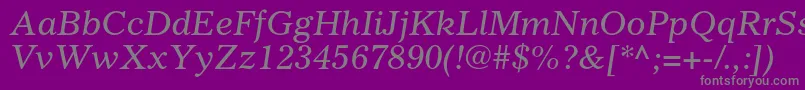 GazetteltstdItalic Font – Gray Fonts on Purple Background