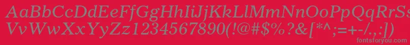 GazetteltstdItalic Font – Gray Fonts on Red Background