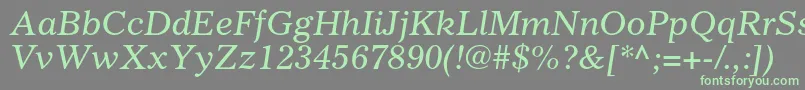 GazetteltstdItalic Font – Green Fonts on Gray Background