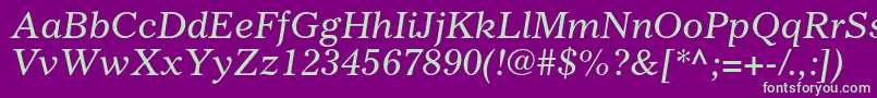 GazetteltstdItalic Font – Green Fonts on Purple Background