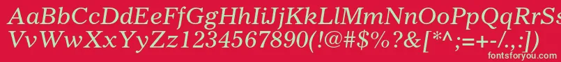 GazetteltstdItalic Font – Green Fonts on Red Background
