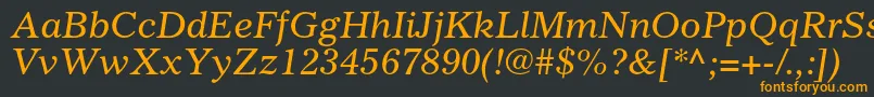 GazetteltstdItalic Font – Orange Fonts on Black Background