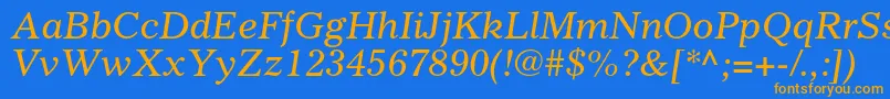 GazetteltstdItalic Font – Orange Fonts on Blue Background