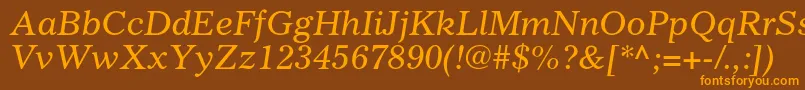 GazetteltstdItalic Font – Orange Fonts on Brown Background