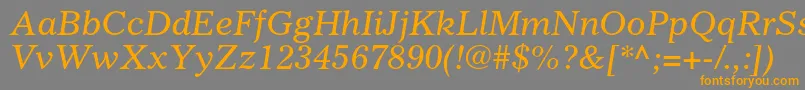 GazetteltstdItalic Font – Orange Fonts on Gray Background
