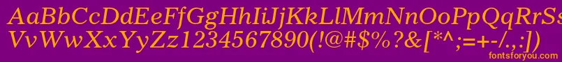 GazetteltstdItalic Font – Orange Fonts on Purple Background