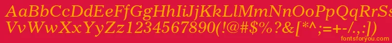 GazetteltstdItalic Font – Orange Fonts on Red Background