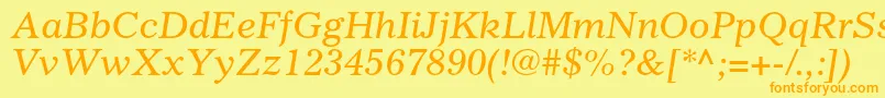 GazetteltstdItalic Font – Orange Fonts on Yellow Background