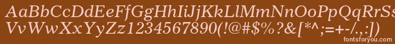 GazetteltstdItalic Font – Pink Fonts on Brown Background