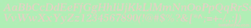GazetteltstdItalic Font – Pink Fonts on Green Background