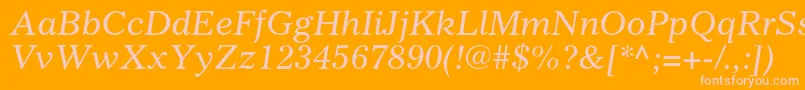 GazetteltstdItalic Font – Pink Fonts on Orange Background