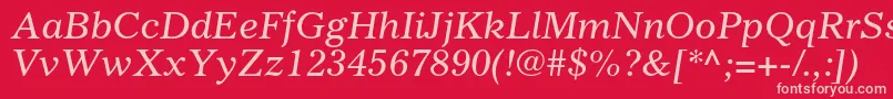 GazetteltstdItalic Font – Pink Fonts on Red Background