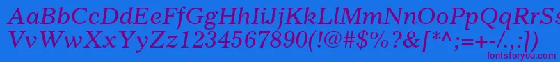 GazetteltstdItalic Font – Purple Fonts on Blue Background
