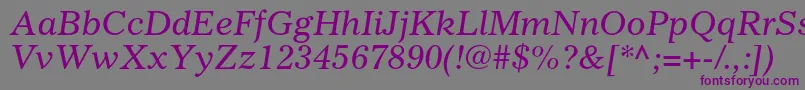 GazetteltstdItalic Font – Purple Fonts on Gray Background