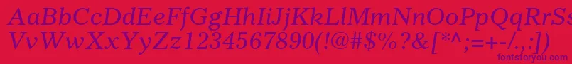 GazetteltstdItalic Font – Purple Fonts on Red Background
