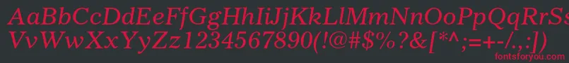GazetteltstdItalic Font – Red Fonts on Black Background
