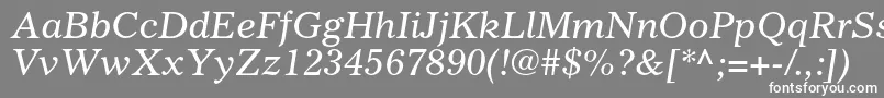 GazetteltstdItalic Font – White Fonts on Gray Background