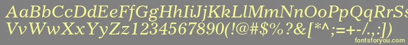 GazetteltstdItalic Font – Yellow Fonts on Gray Background