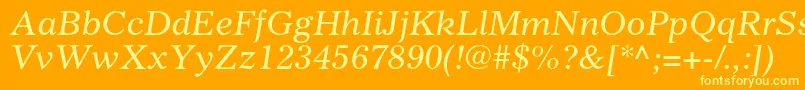 GazetteltstdItalic Font – Yellow Fonts on Orange Background