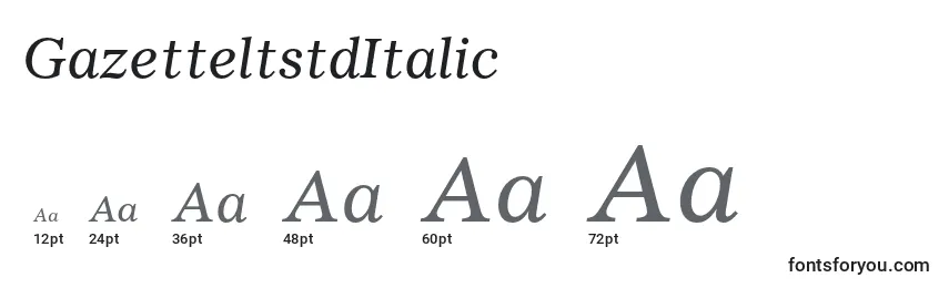 GazetteltstdItalic Font Sizes