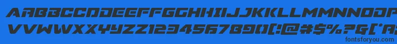 Supercommandoital Font – Black Fonts on Blue Background