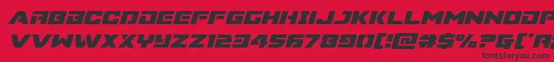 フォントSupercommandoital – 赤い背景に黒い文字