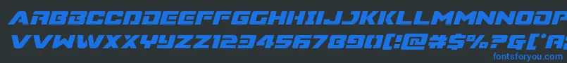 Supercommandoital Font – Blue Fonts on Black Background