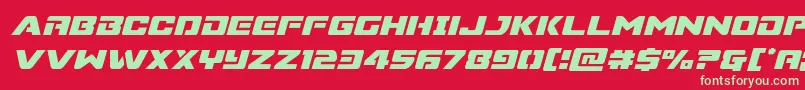 フォントSupercommandoital – 赤い背景に緑の文字