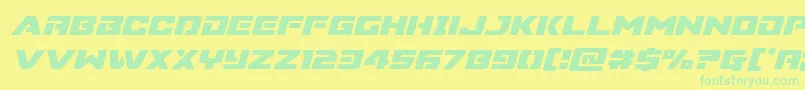 フォントSupercommandoital – 黄色い背景に緑の文字