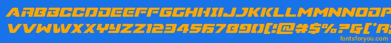 Supercommandoital Font – Orange Fonts on Blue Background