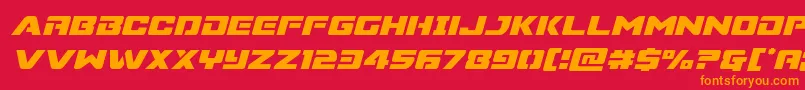 Supercommandoital Font – Orange Fonts on Red Background