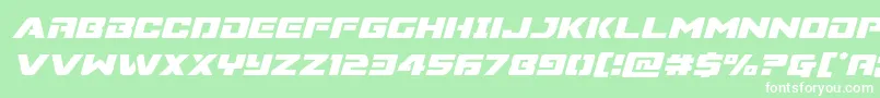 フォントSupercommandoital – 緑の背景に白い文字