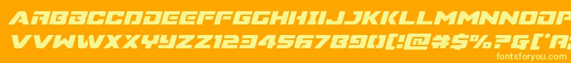 Supercommandoital Font – Yellow Fonts on Orange Background