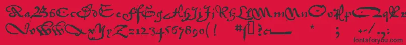 Шрифт 1742FrenchCivilite – чёрные шрифты на красном фоне