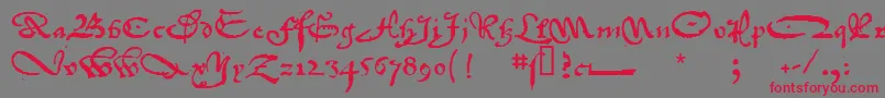 1742FrenchCivilite Font – Red Fonts on Gray Background