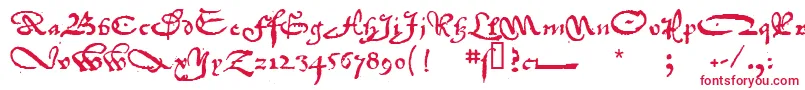 Шрифт 1742FrenchCivilite – красные шрифты на белом фоне