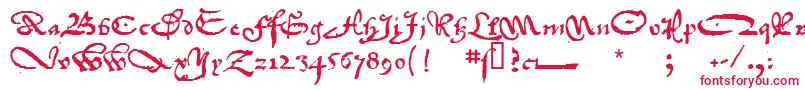 1742FrenchCivilite Font – Red Fonts on White Background