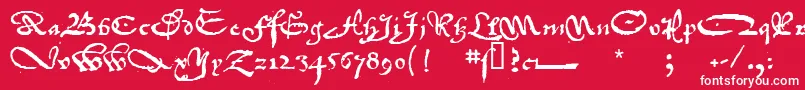 1742FrenchCivilite Font – White Fonts on Red Background